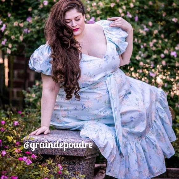 Rare! πHPπ LoveShackFancy Estelle Target Blue Puff Dress - Picture 9 of 12